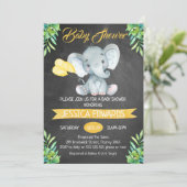 Neutraal alkboard Uitnodiging tot Baby shower met (Staand voorkant)