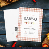 Neutraal Baby Q Barbecue Baby shower Uitnodiging