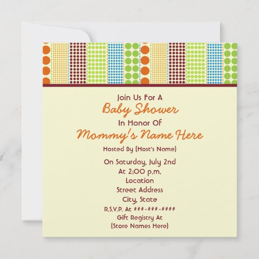 Neutraal Baby shower: Boho Stippen met Beer Kaart (Voorkant)