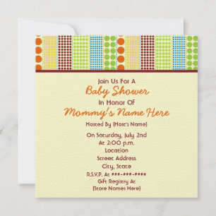 Neutraal Baby shower: Boho Stippen met Beer Kaart