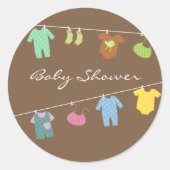 Neutraal Baby shower Bruine Sticker (Voorkant)
