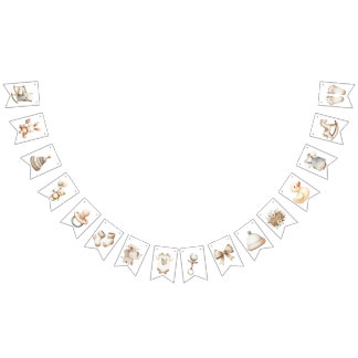 Neutraal Baby shower Bunting Banner