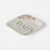 Neutraal Baby shower Cactus Leather Papieren Bordje (Gebogen)