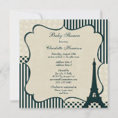 Neutraal Baby shower classy Eiffeltoren Kaart (Achterkant)