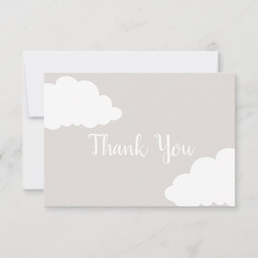 Neutraal Baby shower clouds Bedankkaart (Voorkant)
