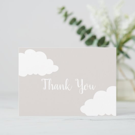 Neutraal Baby shower clouds Bedankkaart (Staand voorkant)