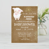 Neutraal Baby shower Cute Lamb Kaart (Staand voorkant)