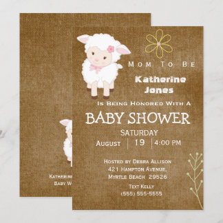 Neutraal Baby shower Cute Lamb Kaart