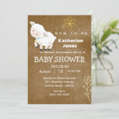 Neutraal Baby shower Cute Lamb Kaart (Staand voorkant)