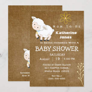 Neutraal Baby shower Cute Lamb Kaart