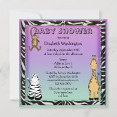 Neutraal Baby shower Cute Safari Animals Kaart (Achterkant)