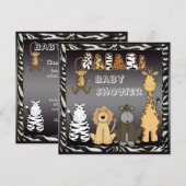 Neutraal Baby shower Cute Safari Animals Kaart (Voorkant / Achterkant)