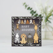 Neutraal Baby shower Cute Safari Animals Kaart (Staand voorkant)