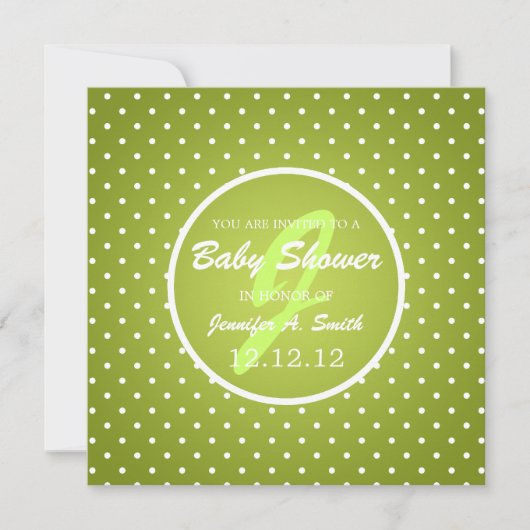 Neutraal Baby shower Elegant Polka Dot Green Kaart (Voorkant)