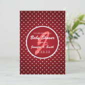 Neutraal Baby shower Elegant Polka Dot Red Kaart (Staand voorkant)