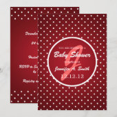 Neutraal Baby shower Elegant Polka Dot Red Kaart (Voorkant / Achterkant)