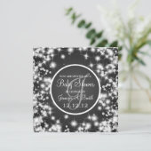 Neutraal Baby shower Elegant Winter Sparkle Black Kaart (Staand voorkant)