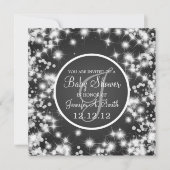 Neutraal Baby shower Elegant Winter Sparkle Black Kaart (Voorkant)