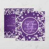 Neutraal Baby shower Elegant Winter Sparkle Paars Kaart (Voorkant / Achterkant)