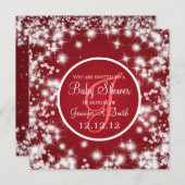 Neutraal Baby shower Elegant Winter Sparkle Red Kaart (Voorkant / Achterkant)