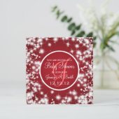 Neutraal Baby shower Elegant Winter Sparkle Red Kaart (Staand voorkant)