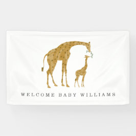 Neutraal Baby shower Giraffe Moeder en Baby Spandoek