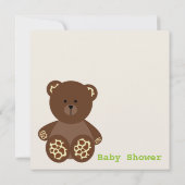 Neutraal Baby shower: Giraffe Print Stuffed Beer Kaart (Achterkant)