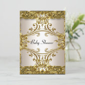 Neutraal baby shower Gold Cream Kaart (Staand voorkant)