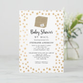 Neutraal Baby shower Gold Star per post Kaart (Staand voorkant)