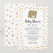 Neutraal Baby shower Gold Star per post Kaart (Voorkant / Achterkant)