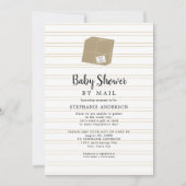 Neutraal Baby shower Gold Stripe per post Kaart (Voorkant)