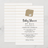 Neutraal Baby shower Gold Stripe per post Kaart (Voorkant / Achterkant)