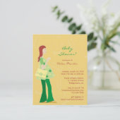 Neutraal Baby shower Green Flat Invitation Kaart (Staand voorkant)