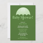 Neutraal Baby shower Green Flat Invitation Kaart (Voorkant)