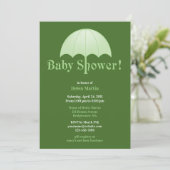 Neutraal Baby shower Green Flat Invitation Kaart (Staand voorkant)