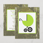 Neutraal Baby shower - Groen vervoer & Camouflage Kaart (Voorkant / Achterkant)