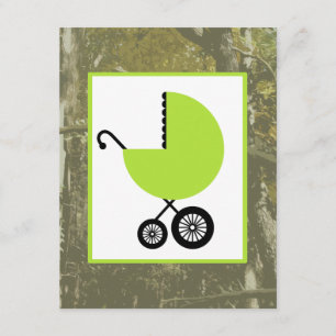 Neutraal Baby shower - Groen vervoer & Camouflage Kaart