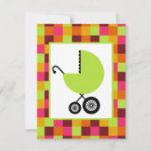 Neutraal Baby shower - Groen vervoer en kleurenblo Kaart (Voorkant)