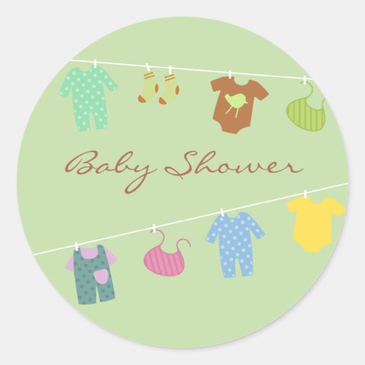 Neutraal Baby shower Groene Sticker (Voorkant)
