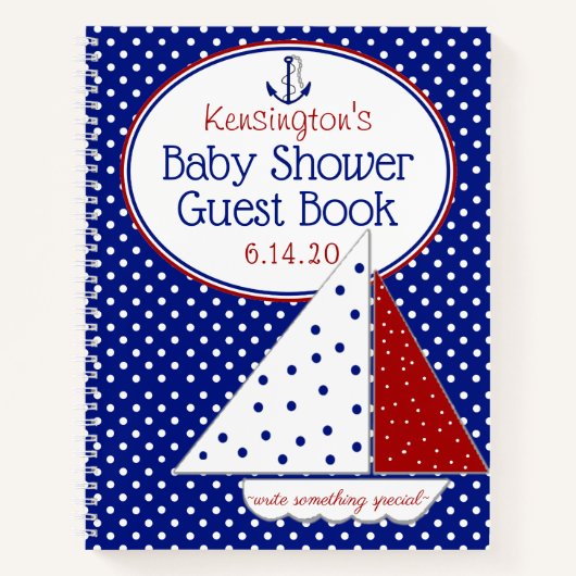 Neutraal Baby shower Guest Book Nautical Sailboat  Notitieboek (Voorkant)