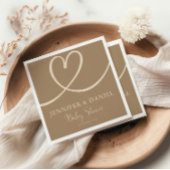 Neutraal Baby shower Hart Modern Elegant Servet