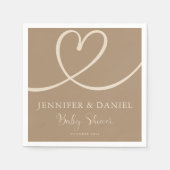 Neutraal Baby shower Hart Modern Elegant Servet (Voorkant)