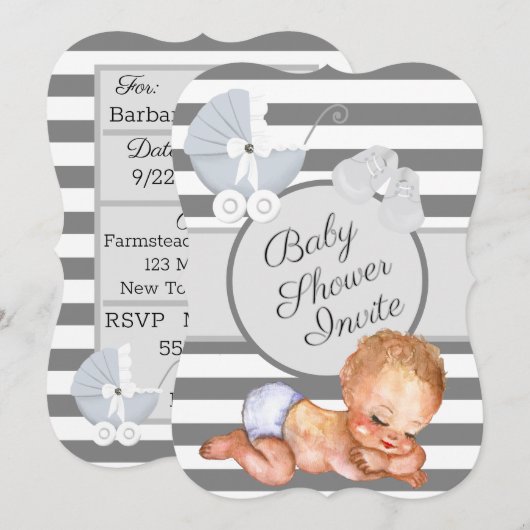 Neutraal Baby shower Kaart (Voorkant / Achterkant)