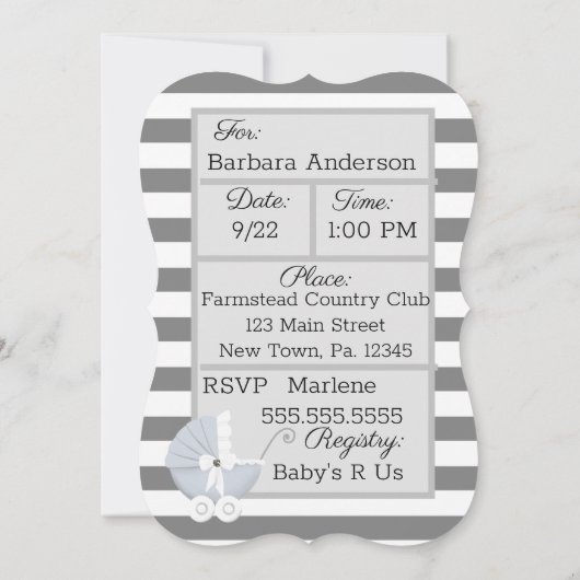 Neutraal Baby shower Kaart (Achterkant)