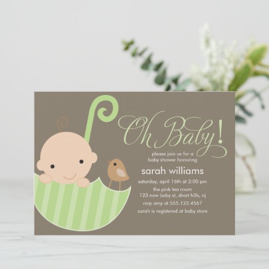 Neutraal Baby shower Kaart (Staand voorkant)