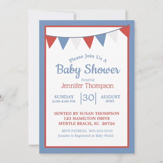 Neutraal Baby shower Kaart (Voorkant)