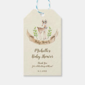 Neutraal baby shower labels begunstigt herten cadeaulabel (Voorkant)