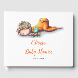 Neutraal Baby shower met Baby Slapen Gastenboek