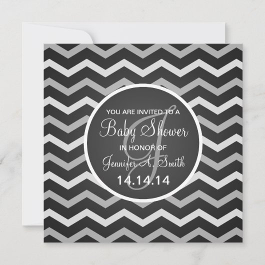 Neutraal Baby shower Nodig Elegant Chevron Black u Kaart (Voorkant)
