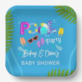 Neutraal Baby shower Pool Party Summer Papieren Bordje